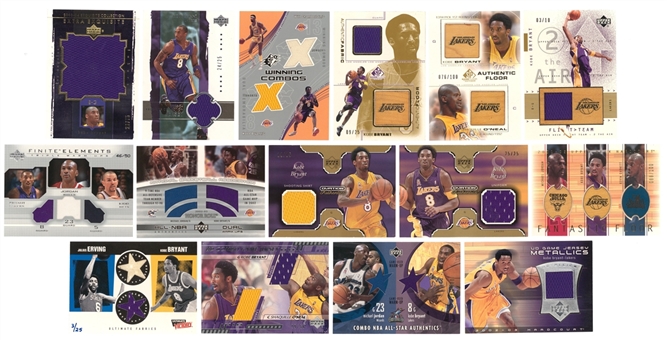 2000-2004 Upper Deck Kobe Bryant & Hall Of Famers Jersey Relic Card Collection (15 Different) Including Serial-Numbered Examples Featuring Jordan, Erving, ONeal & More!